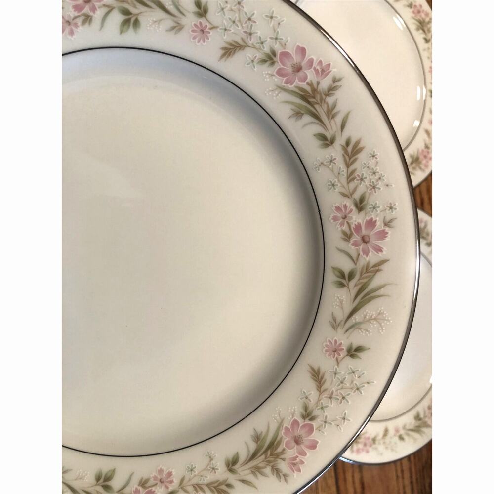4 Noritake China 8" Salad Plates In The Mayflower #2351 Pattern, Japan EX